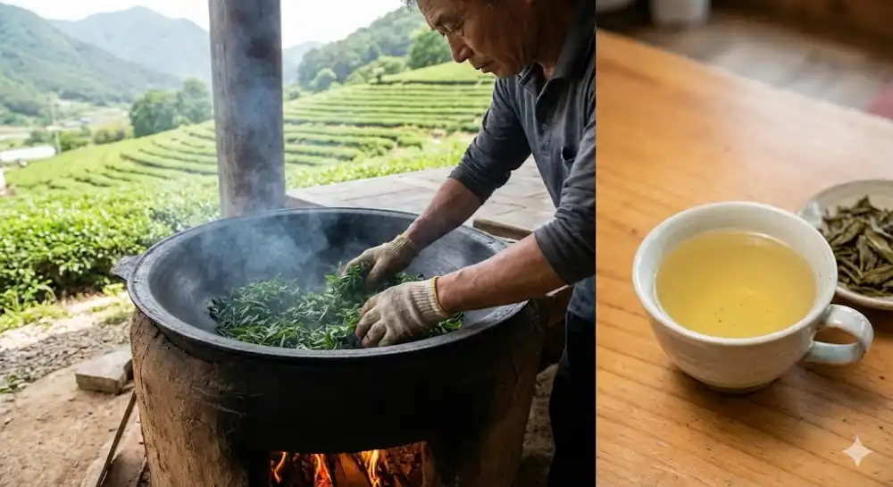 한국녹차 제다방법 덖음녹차