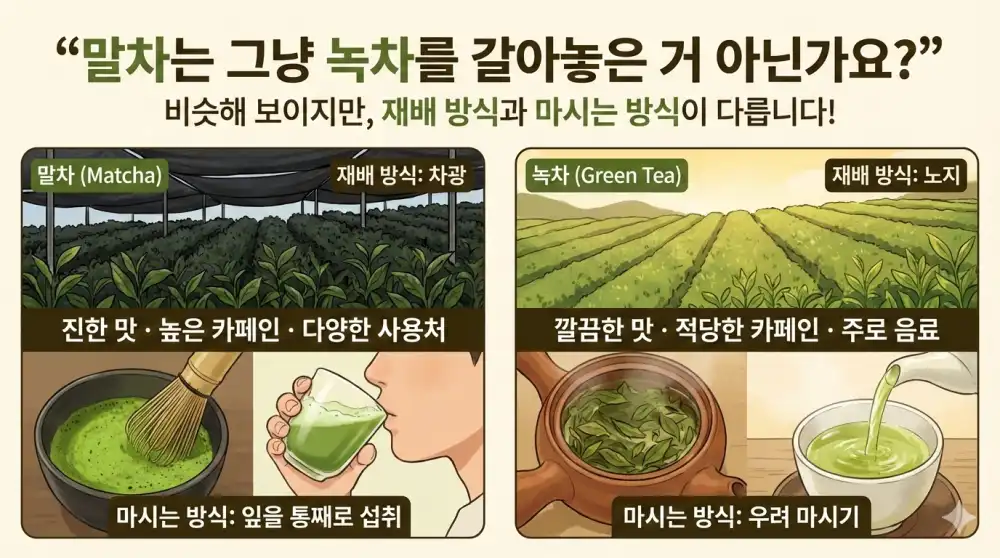 녹차 만드는 방식 마시는 방법 비교