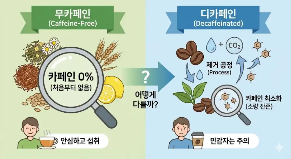 무카페인 다카페인 차이점
