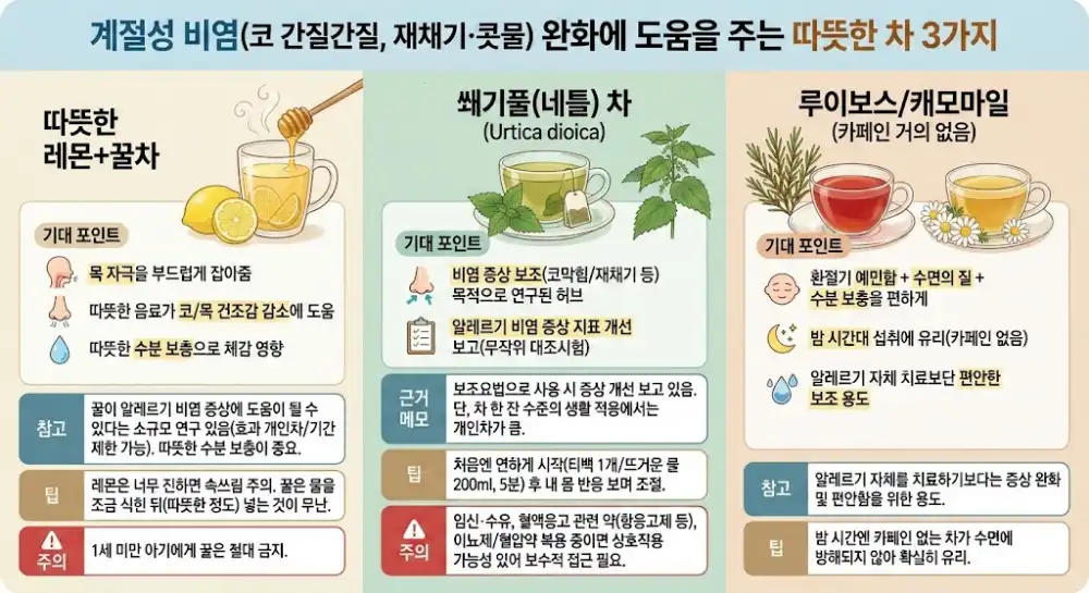 계절성 비염에 좋은 따뜻한 차