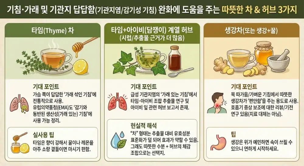 기침 가래 기관지에 도움되는 차 추천