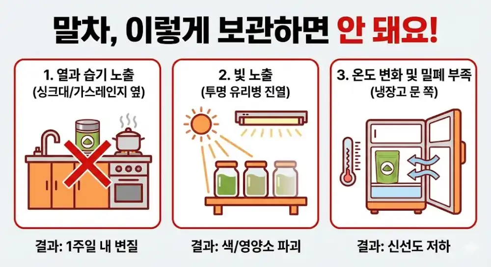 절대 하면 안되는 보관 유의사항