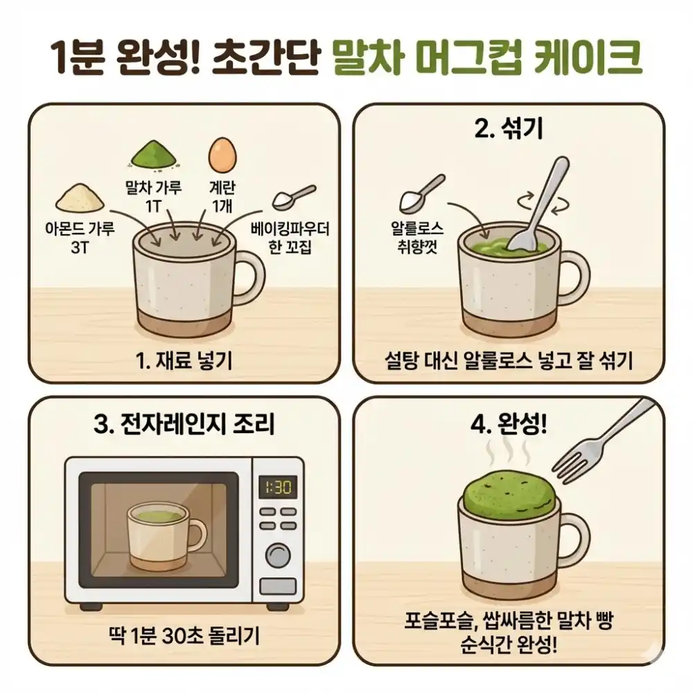 말차 케이크 만드는 레시피