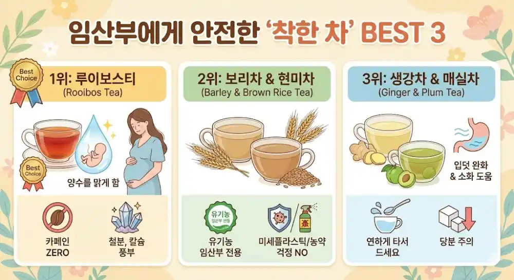 임산부가 마셔도 되는 착한 차 베스트 3