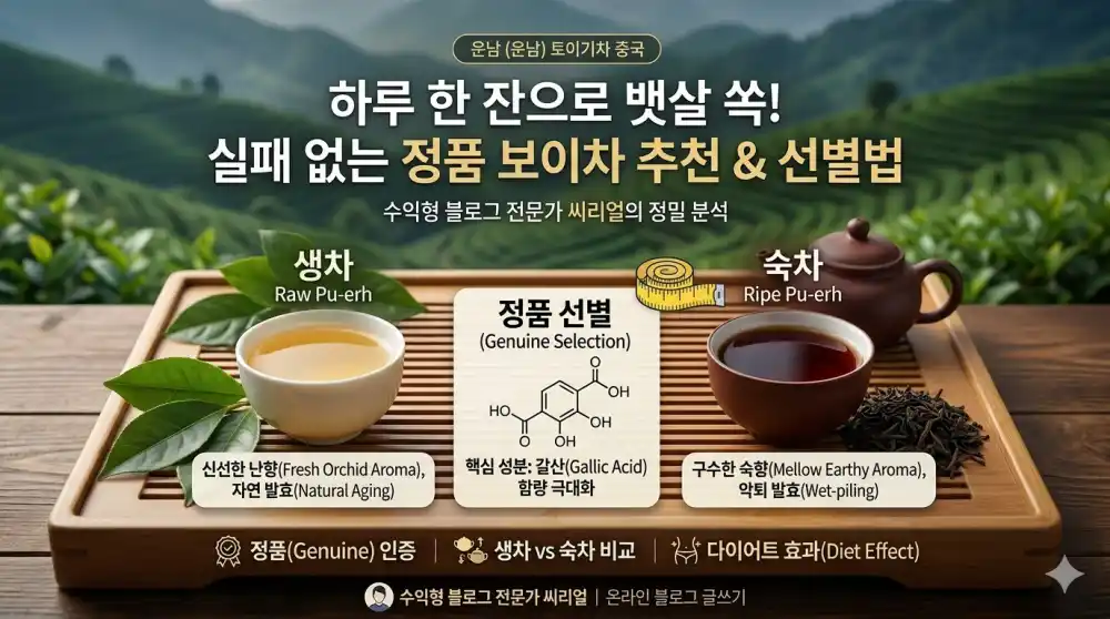 정품 보이차 추천 및 생차 숙차 구별법