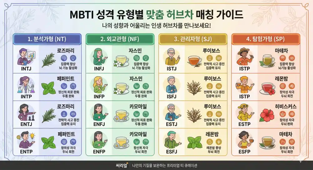 MBTI 성격 유형별 맞춤 허브차 매칭 가이드