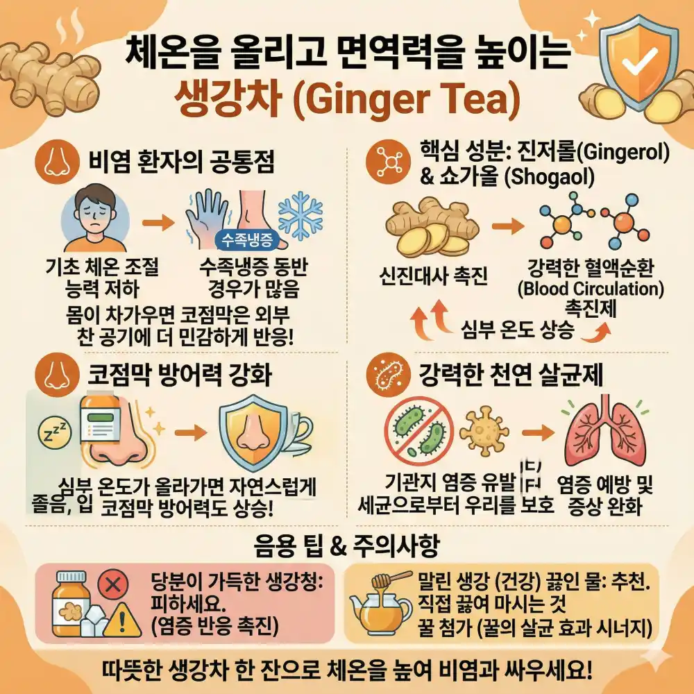 체온 면역력 올려주는 생강차